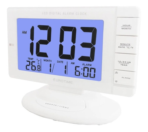Reloj Despertador Eurotime Jumbo Digital Temperatura 
