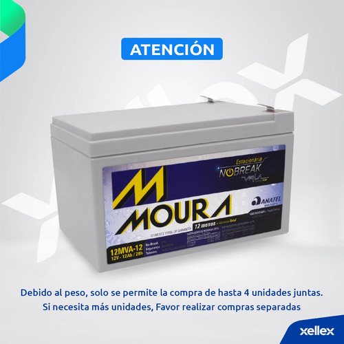 Batería Recargable Sellada 12v 12ah Moura 12mva12 Ups Alarma