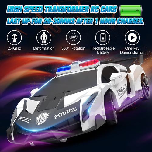 Autos Robot Control Remoto Policia Regalo Navidad 1