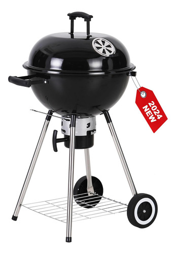 Parrilla De Carbón 18 Pulgadas Portátil Con Tapa Y Colector