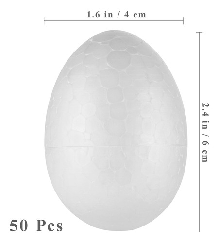 Huevos Blancos Naturales De Luoem, 50 Unidades, 6 Cm, Hechos