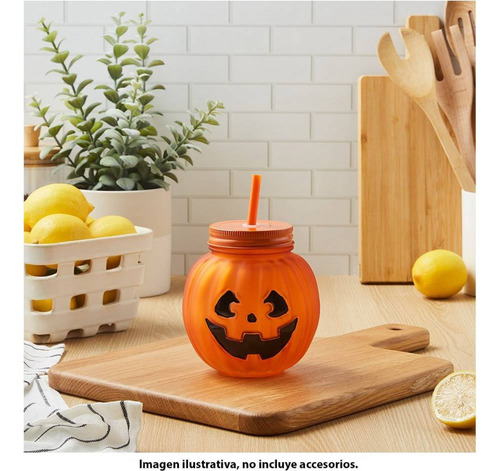 Vaso Decorativo Calabaza Tarro Halloween Frasco Día Muertos