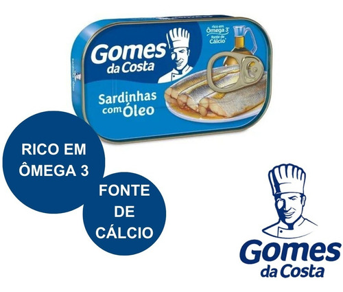 Sardinha Com Óleo Gomes Da Costa Lata 125g- Kit 6 Unidades