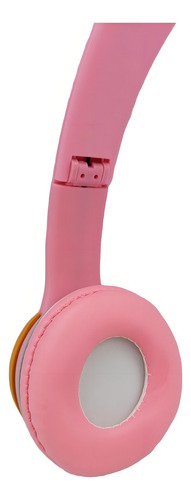 Audifono Manos Libres Diadema Ajustable Alambrico Ej-075 Color Dona Rosa
