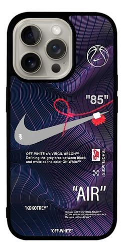 Funda Para Celular Estilo Off-white X Nike Diseño Exclusivo Negro Iphone 15 Promax