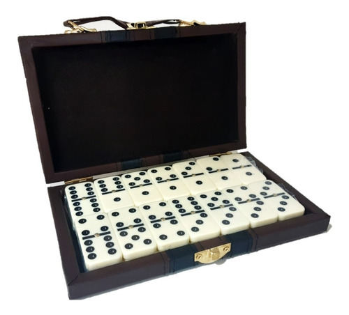 Juego Domino Fichas De Hueso Alta Calidad C/valija