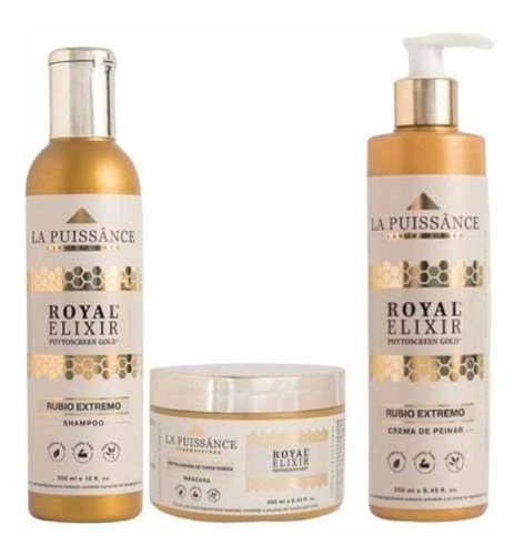 Kit Royal Elixir Rubios Extremos Shampoo Mascara C Peinar