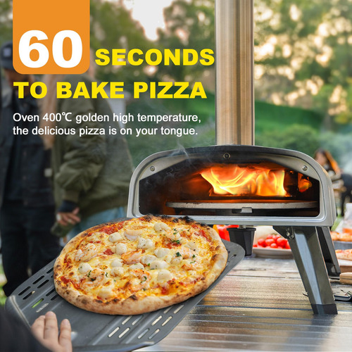 Horno De Pizza Portátil De Pellets De Madera De 12 Pulgadas