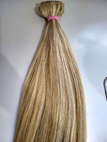 Imagem 5 de 7 de Cabelo Humano Mechado Loiro Tela Tic Tac 70cm 50g Mega Hair