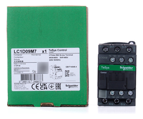 Contator Schneider Lc1d09m7 3p 9a 220vca Tesys