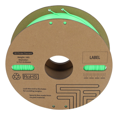 Impressora 3d Filamento Verde Pla 1,75 Mm 30600 Mm/s Alta V