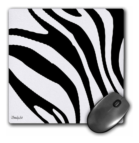 3drose Mouse Pad Zebra Fabric - Black-white - 8 By 8-inches