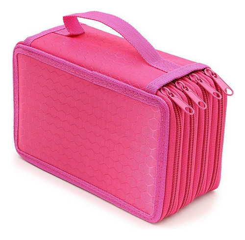 Estuche Organizador Para 72 Lápices Y Bolígrafos, Color Rosa