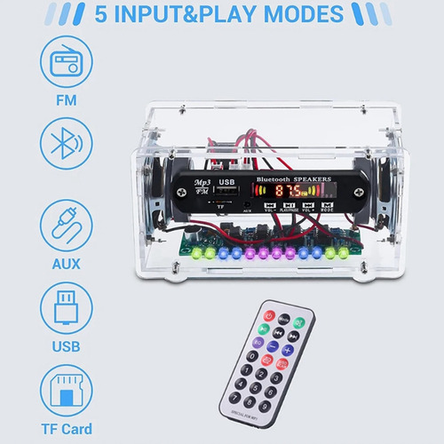 Kit De Altavoces R6diy, Radio Fm Led, Usb, Sonido Doméstico