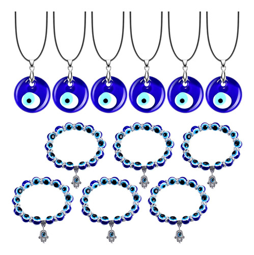 Juego De 12 Pulseras De Collar De Mal De Ojo Que Incluye 6 Y