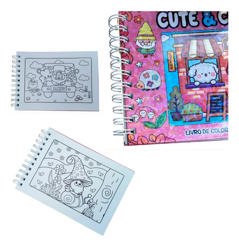 Livros Cute & Comfy Bobbie Goods Edição Rosa & Roxo + Marcadores 2 Pontas 12 Cores