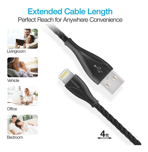 Cable De Carga Y Sincronización Mfi Lightning Para iPhone