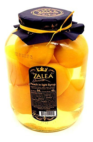 Zalea Gourmet - Melocotones Enteros En Almíbar Ligero, Tarro