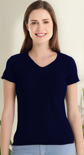 Playera Deportiva Dama Cuello V 100% Poliester Colores Gym