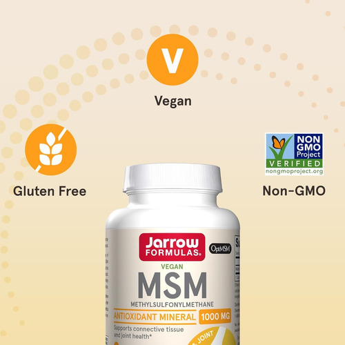 Msm Metilsulfonilmetano 1000 Mg Jarrow Formulas 200 Cápsulas