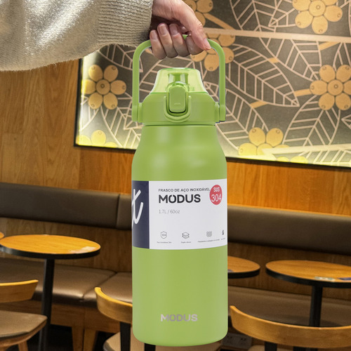 Modus Garrafa Térmica 1700ml Bebidas Quentes E Frias Adequado Para Utilização Diária Em Casa Cor Verde