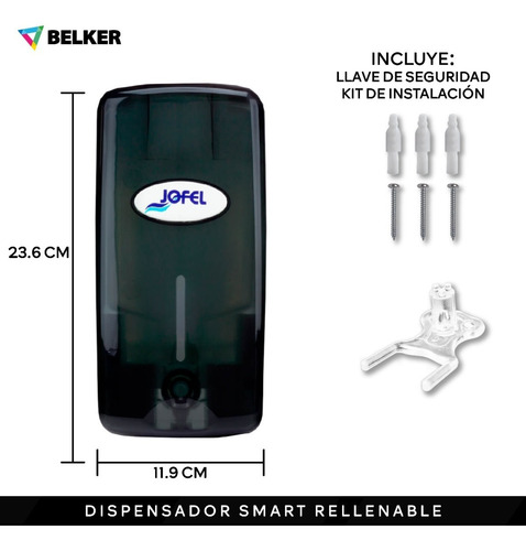Kit Jabonera Rellenable + 2 Toalleros Jofel + Jabón Líquido