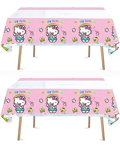 Hacbyuty 2 Manteles Para Fiesta De Cumpleaños De Hello Cat X
