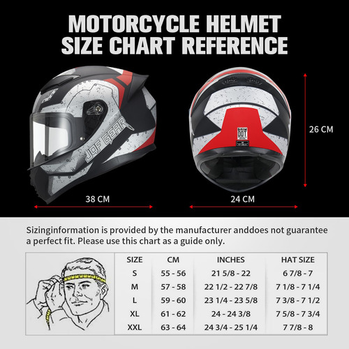 Casco De Moto Jqf Gear Full Face Ws-607 Aprobado Por Dot