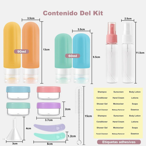 Para Contenedores De Viaje De Silicona,juego De Botellas De