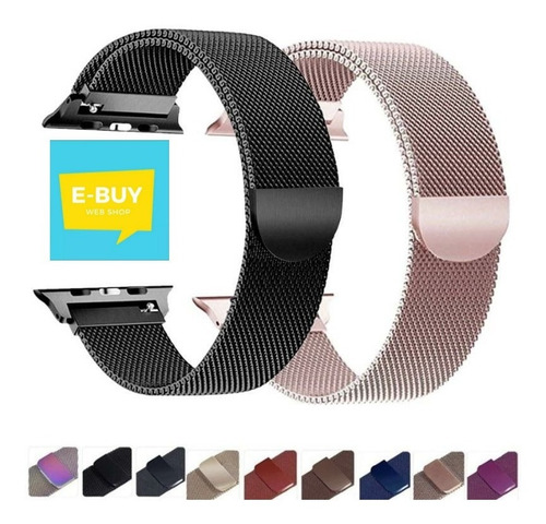 Imagen 3 de 4 de Correa Apple Watch Acero Todas Series Colores 38 40 42 44 Mm