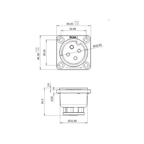 Conector Rc4a-i (áudio) 4 Polos/2 Vias - Com Parafusos