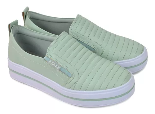 Tenis Quiz 65-1791-04 Slip On Calce Fácil Feminino Branco