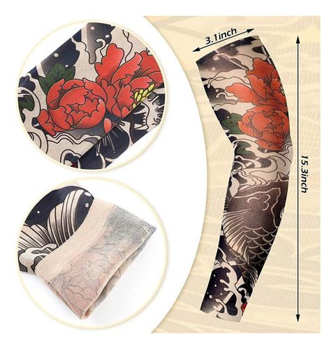 12 Mangas Protectoras Sol Tatuaje Licra Unitalla Unisex Tato