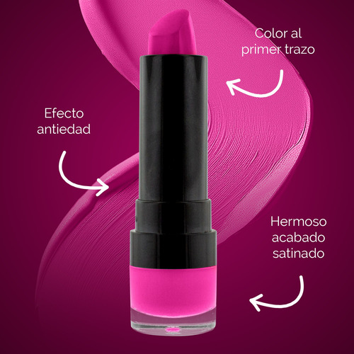 Labial Satinado Ivy Con Colageno Y Vitamina E Glam Romance