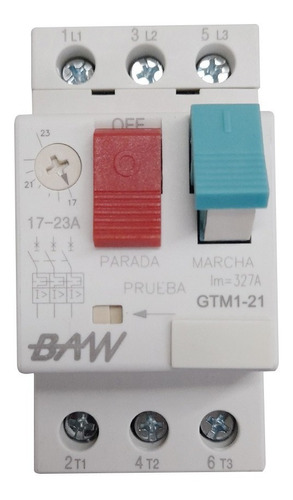 Guardamotor Baw Gtm1-21 Tripolar Regulación 17a - 23 A