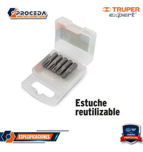 Estuche Con 5 Extensiones De 100 Mm Magnéticas, Expert 11871