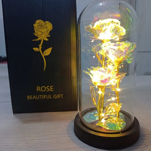 Lampara Led Cupula Cristal Rosa Eterna Decoración