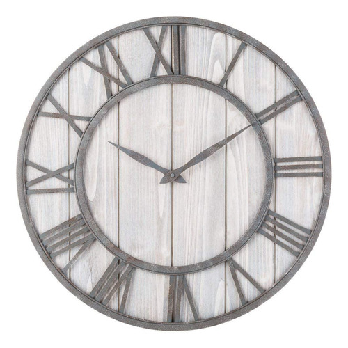 Toright Farm House - Reloj De Pared De Metal Y Madera Maciz.