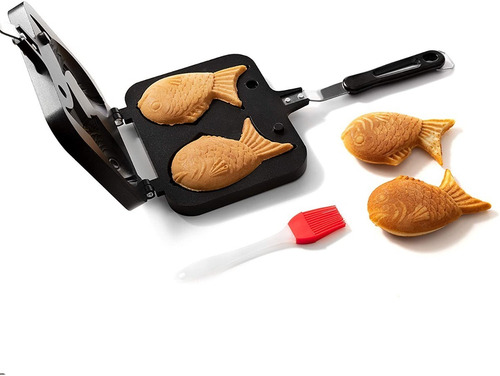 Imagen 5 de 7 de Waflera Doble Para Taiyaki Con Forma De Pescado