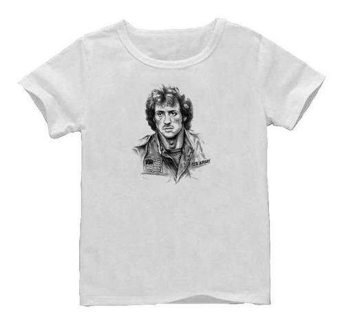 Remera Blanca Rambo Art#4