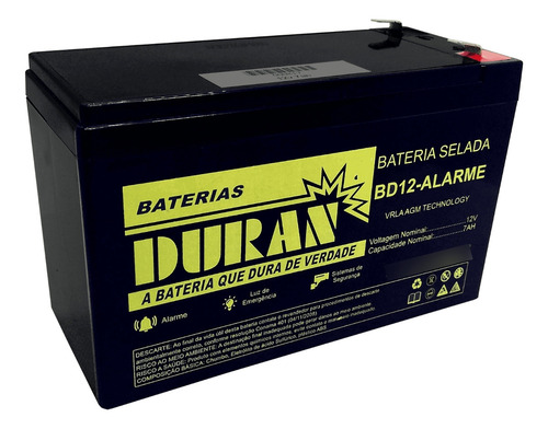 Bateria 7ah Central Alarme Tipo Jfl Ecr 18 Plus Smartcloud32 Cor Preto