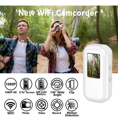 Câmera De Ação, Wifi, Lcd, Magnética, Mini Capa De Panela