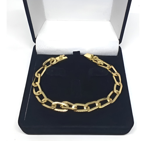Pulseira De Elo Laminado Em Ouro 18k 750
