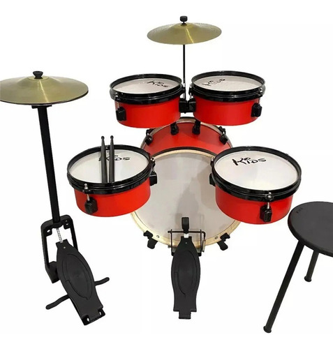 Bateria Vermelha Infantil Completa Rmv Pbnc14020