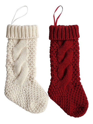 J 4 Peças De Meias Tricotadas De Natal, Lareira De Natal,