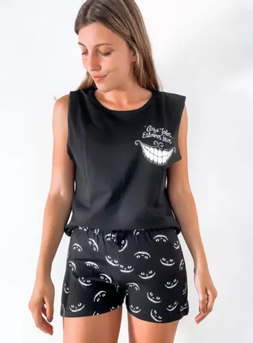 vestir Aprendiz Redundante Conjunto Pijama Verano Stitch Disney Remera Mujer Short