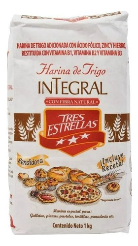 Harina De Trigo Tres Estrellas Integral 1 Kg