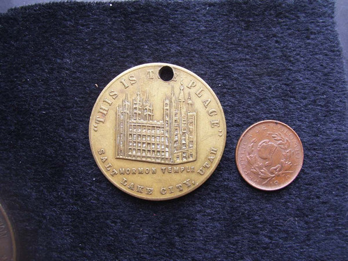 Medalla Conmemorativa Token  Usa Templo Mormon 1947