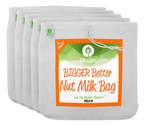 Pro Quality Nut Milk Bag 5 Bolsas Xl12x12 - Colador De Alim.