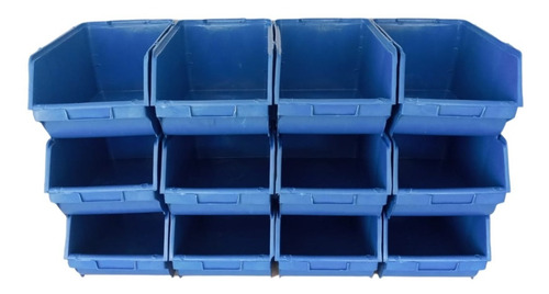 Imagem 3 de 8 de Caixa Gaveta Plastica Bin Azul Empilhavel Num 7